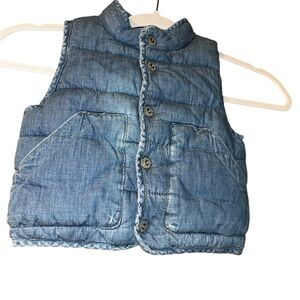 Baby gap girls jean puff vest 12-18 months toddler kids